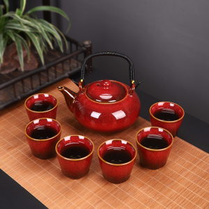 ชุดกาน้ำชาสีแดงพรีเมี่ยม นำเข้าจากปักกิ่ง